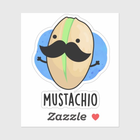 Mustachio Pistachioおもしろい Mustache Pun シール (シート)
