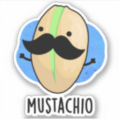 Mustachio Pistachioおもしろい Mustache Pun シール (正面)