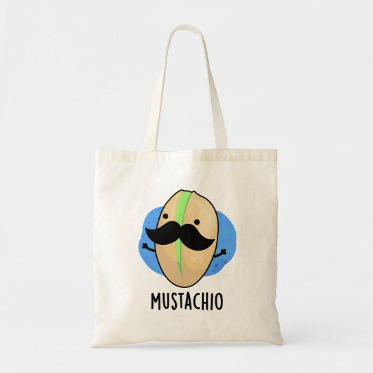 Mustachio Pistachioおもしろい Mustache Pun トートバッグ (正面)