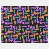 Mustachioed Men All-Over Print フリースブランケット (正面(横))