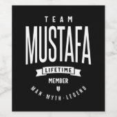 Mustafa名パーソナライズされた誕生日プレゼント ワインラベル (シングルラベル)
