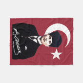 Mustafa Kemal Atatürk フリースブランケット (正面(横))