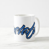 Mustafa Vorname Name blue Tasse Kaffeetasse コーヒーマグカップ (正面右)
