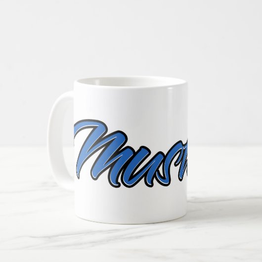 Mustafa Vorname Name blue Tasse Kaffeetasse コーヒーマグカップ (正面左)