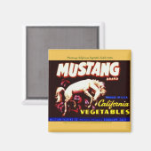 "Mustang California Vegetable Label-1940s" マグネット (正面/裏面)