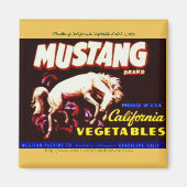 "Mustang California Vegetable Label-1940s" マグネット (正面)
