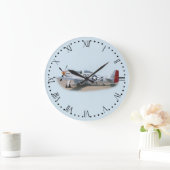 Mustang P-51D航空機ローマンダイヤル ラージ壁時計 (ホーム)