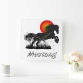 Mustang Pferdeliebhaber Uhr スクエア壁時計 (ホーム)