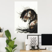 Mustang Pinto Horse by BiHrLe Poster ポスター (ホームオフィス)