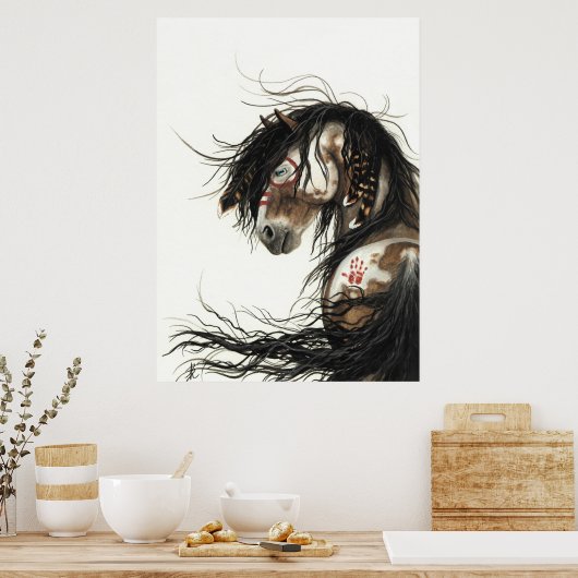 Mustang Pinto Horse by BiHrLe Poster ポスター (キッチン)
