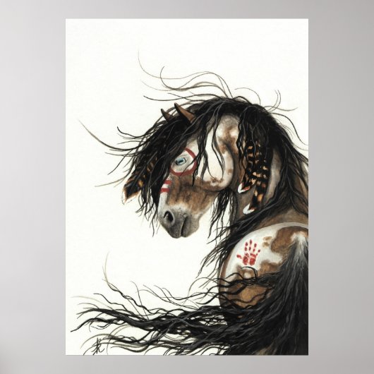 Mustang Pinto Horse by BiHrLe Poster ポスター (正面)