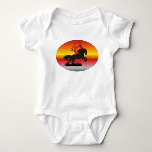Mustang T-Shirt ベビーボディスーツ (正面)