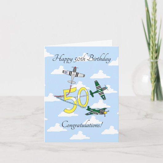 Mustangs 50th (Blue Sky)誕生日カード カード (正面)