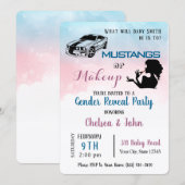 Mustangs or Makeup Gender Reveal Invitation  招待状 (正面/裏面)