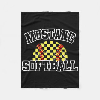 Mustangs Softll Mom Mustangs School Spirit Sports  フリースブランケット
