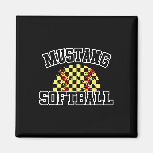 Mustangs Softll Mom Mustangs School Spirit Sports マグネット (正面)