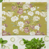 Mustard Cranberry Floral Kitchen Towels キッチンタオル (折り畳み)