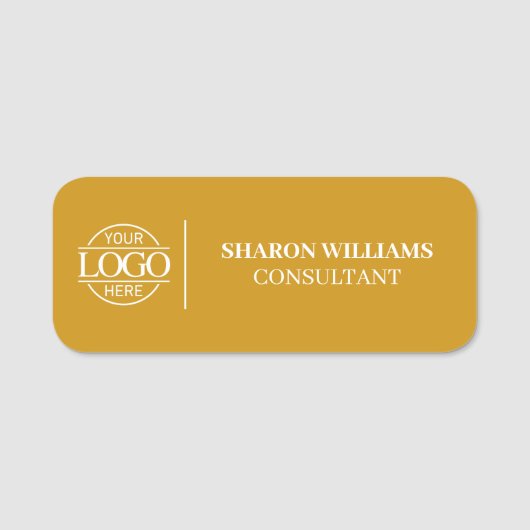 Mustard Custom Business Logo Employee Magnetic 名札 (正面)