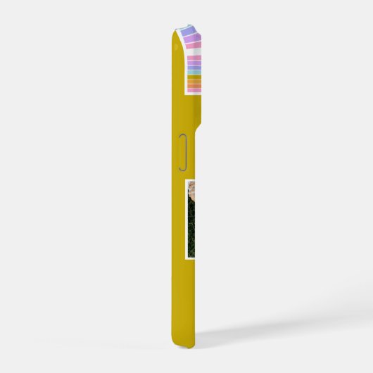 Mustard Cute Modern 3 Photo Layout Custom iPhoneケース (右側面)