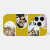 Mustard Cute Modern 3 Photo Layout Custom iPhoneケース (裏面横)