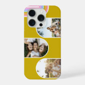 Mustard Cute Modern 3 Photo Layout Custom iPhoneケース (裏面)