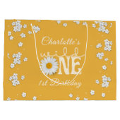 Mustard Daisy Wild One 1st Birthday ラージペーパーバッグ (裏面)