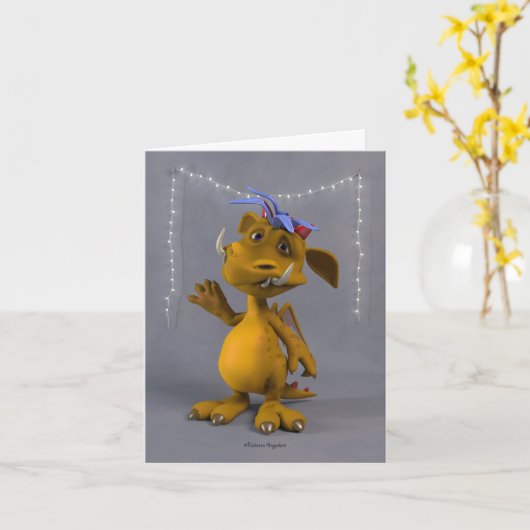 Mustard Dragon カード (黄色い花)