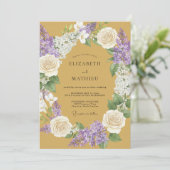 Mustard Floral Laurel Wedding 招待状 (スタンド正面)