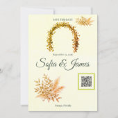 Mustard Gold Pampas Arch Save The Date QR | Autumn (正面)