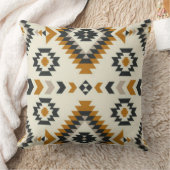 Mustard Gold Southwestern Diamond Medallion クッション (ブランケット)