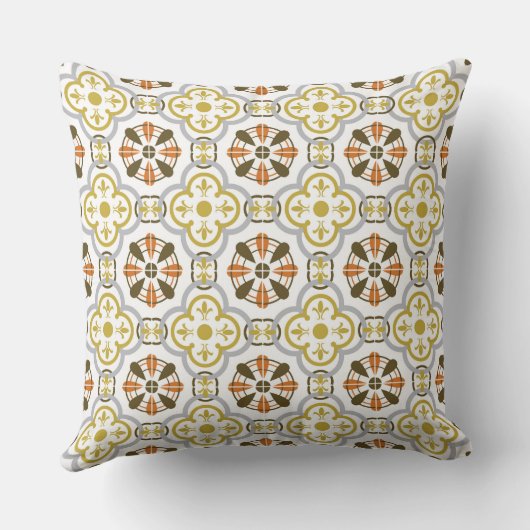 Mustard Orange Alhambra Throw Pillow クッション (裏面)