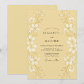 Mustard Refined Botanical Wedding 招待状 (正面/裏面)