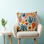 Mustard Terracotta Botanical Scandinavian Folk クッション (椅子)