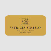 Mustard Yellow and Black Elegance: Add Logo, Title 名札 (正面)