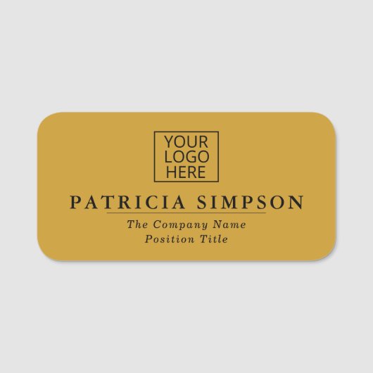 Mustard Yellow and Black Elegance: Add Logo, Title 名札 (正面)