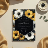 Mustard Yellow Anemone Romance Wedding 招待状