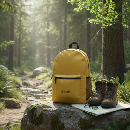 Mustard Yellow Back to School Backpack プリントバックパック