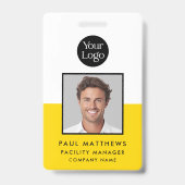 Mustard Yellow Employee Photo Company ID バッジ (表面)