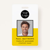 Mustard Yellow Employee Photo Company ID バッジ (正面)