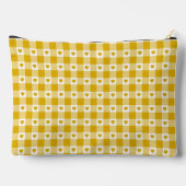 Mustard Yellow Heart Plaid Gingham Retro Color アクセサリーポーチ (裏面)