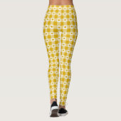 Mustard Yellow Heart Plaid Gingham Retro Color レギンス (裏面)