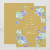 Mustard Yellow Lush Spring Wedding 招待状 (正面/裏面)