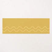 Mustard Yellow Minimal Dotted Wavy Lines Initials ヨガマット (正面(横))