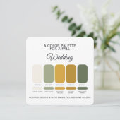 Mustard Yellow Olive Green Wedding Palette Card 招待状 (スタンド正面)
