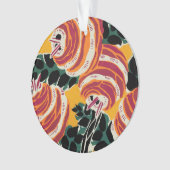 Mustard Yellow & Orange Art Deco Floral Decor オーナメント (正面)