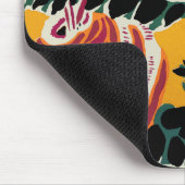 Mustard Yellow & Orange Art Deco Floral Decor マウスパッド (コーナー)