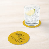 Mustard yellow personalized wedding coasters ペーパーコースター (インサイチュ)