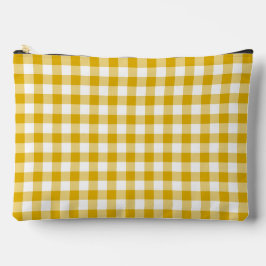 Mustard Yellow Plaid Gingham Retro Color アクセサリーポーチ