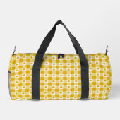 Mustard Yellow Plaid Shamrock Clover Customizable  ダッフルバッグ (裏面)