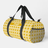 Mustard Yellow Plaid Shamrock Clover Customizable  ダッフルバッグ (右コーナー)